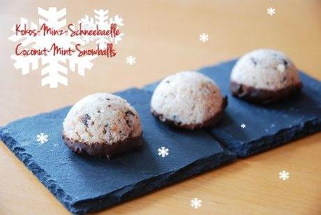 Kokos-Minz-Schneebälle / Coconut Mint Snowballs