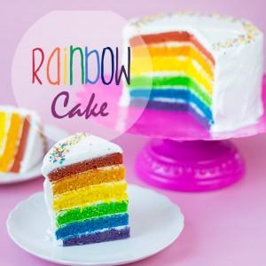 Rainbow Cake – ein Kuchen so bunt wie ein Regenbogen ^^ (vegan)