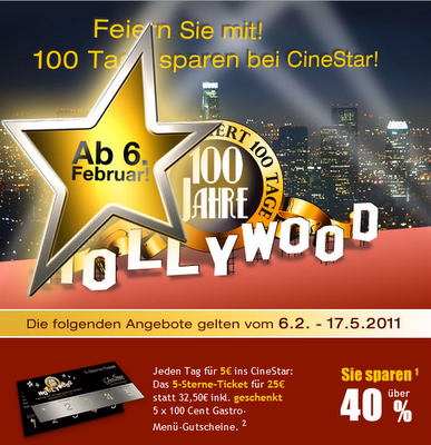 Überraschung gelungen: Ein echtes Sparangebot im CineStar Neubrandenburg zu Ehren von Hollywood
