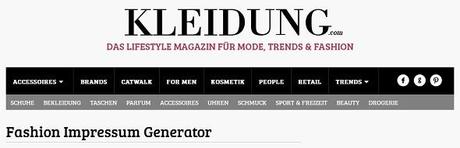 [Blog-News] Impressum Generator by kleidung.com