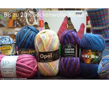 Sockenwolle Bonus – bis zu 20% Rabatt auf aktuelle Serien!