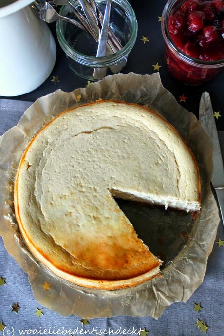 Kleiner Spekulatius-Cheesecake mit Amarettokirschen