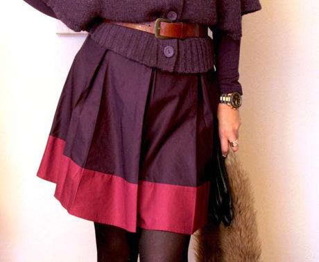 Aubergine, pink and BROWN with a little bit of fake fur