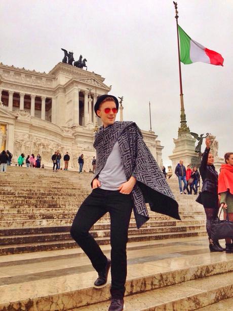 With my poncho in Rome 1