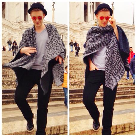 With my poncho in Rome 7