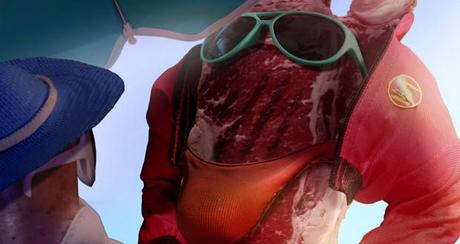 Animationsfilm Wurst   Fleischprodukte beim Sonnenbaden