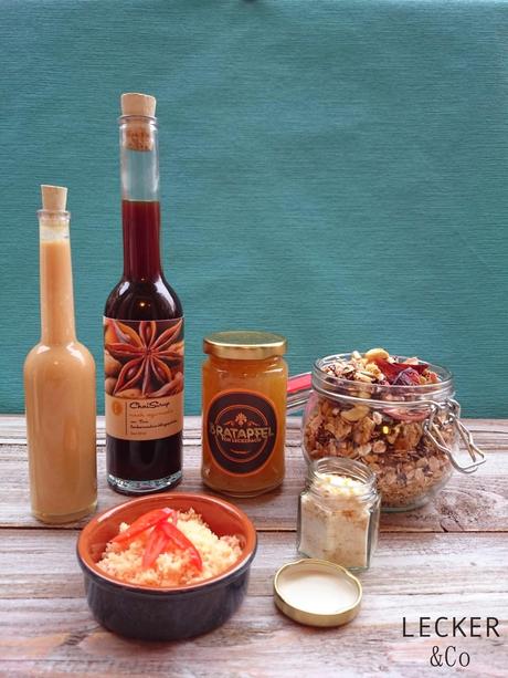 Post aus meiner Küche - Knuspermüsli, Chai-Sirup, Bratapfelkonfitüre, Muh-Muh Likör, Zitronen- und Chilli-Salz Post aus meiner Küche - Knuspermüsli, Chai-Sirup, Bratapfelkonfitüre, Muh-Muh Likör, Zitronen- und Chilli-Salz