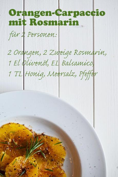 Rezept für Orangen-Carpaccio mit Rosmarin