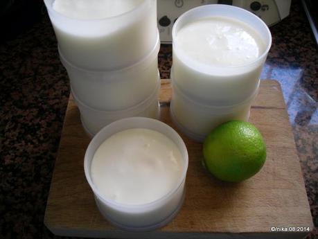 Limetten-Mousse - mit Joghurt = erfrischend