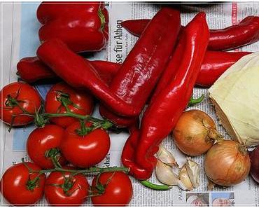 Paprika/Spitzkohl mit Grünkern