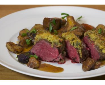 Rehrücken mit Majorankruste