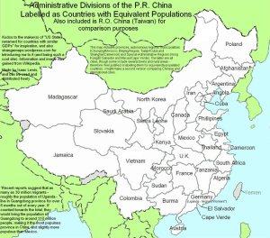 Karte China nach Einwohnern