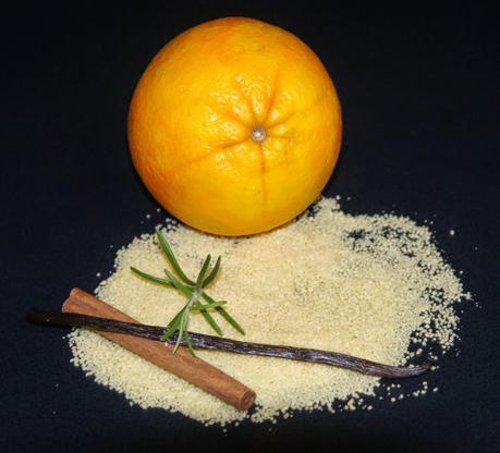 Süßer Rosmarin-Couscous an gepfefferten Orangen (2P)
