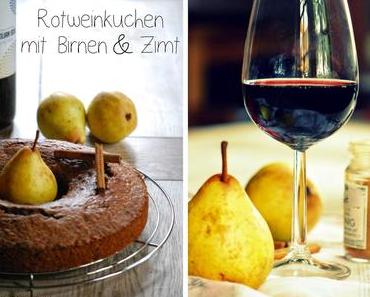 Rotweinkuchen mit Birnen & Zimt