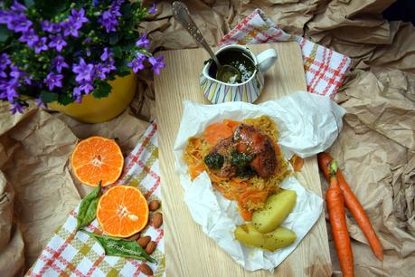 Möhren - Sauerkraut mit Mandarine und Mandelmettwurst...