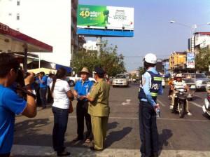 Die Einfürhrung der neuen Verkehrsgesetze In Sihanoukville