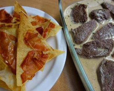 Rinderfilet mit Pfeffersoße und Schinken-Knusperecken