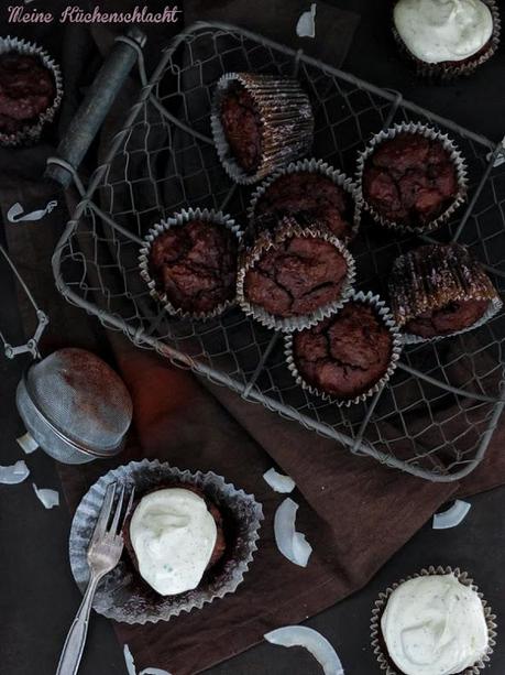 Zuckerfreie Schocko-Kokos-Muffins mit Vanille Mascarpone
