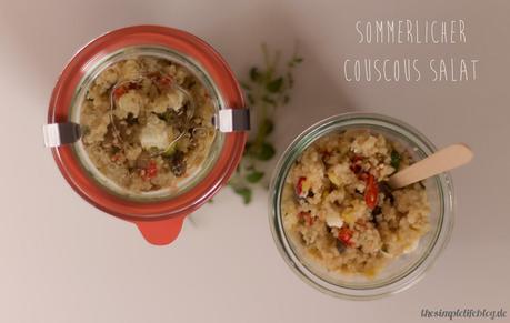 Sommerlicher Couscous Salat mit gegrilltem Gemüse
