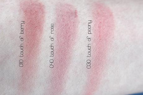 p2 Glow Touch Blushes Swatches
