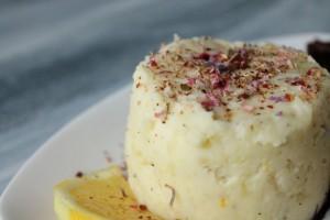 veganes Zitronen-Kartoffel-Püree mit karamellisierten Feigen