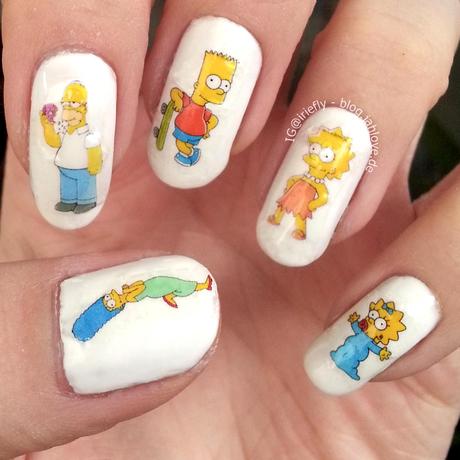 [Nails] Simpsons Nails mit selbstgemachten DIY-Water Decals