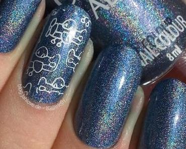 [Nails] Blauer Holo-Alarm mit Colour Alike "518"