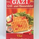 GAZI Grill- und Pfannenkäse ist der erste Käse zum Grillen und Braten in der Pfanne. Er sei eine echte Abwechslung und eine fleischlose Alternative. Er lässt sich vielseitig zubereiten, denn er würde nicht verlaufen beim Erhitzen. Davon werde ich mich bald überzeugen, ob er tatsächlich nicht verläuft .