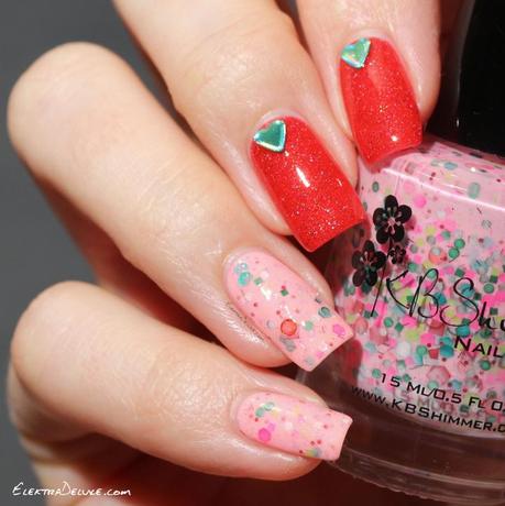 Valentine's Day Manicure with SuperChic Lacquer Ice Rageous, KBShimmer Merry Pinkmas