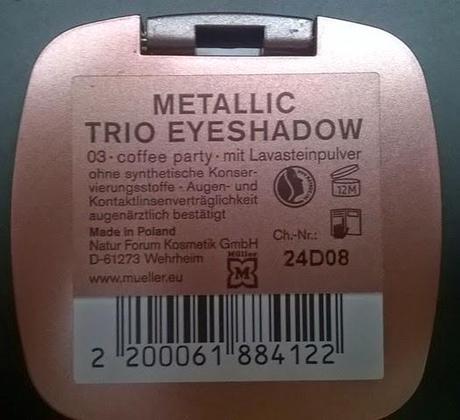 Terra Naturi Metallic Trio Eyeshadow 03 Coffee Party + Gewinner 2. Bloggewinnspiel