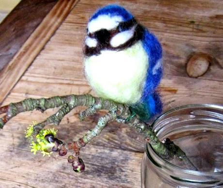 creadienstag - gefilzte Blaumeise