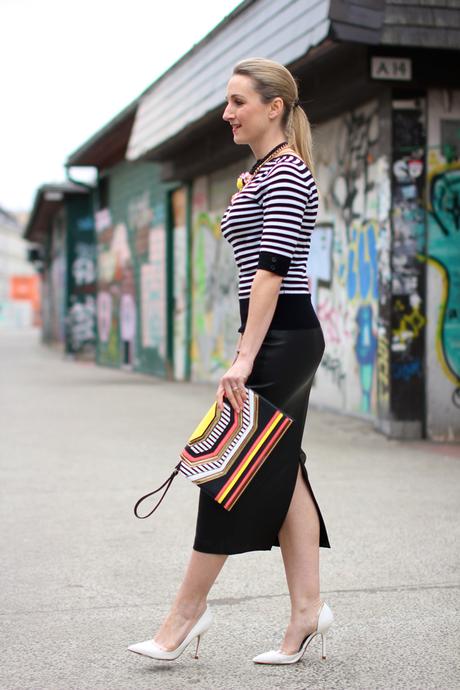 Midi skirt & stripes