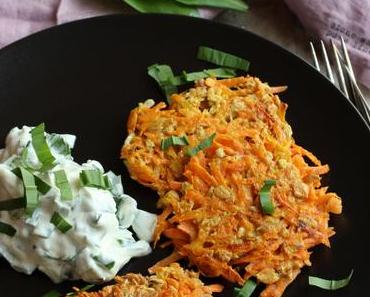 Vom Wald auf den Teller oder Bärlauch-Quark mit Möhren-Puffer