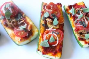 Pizzastyle-Zucchini vegan
