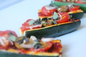 Pizzastyle-Zucchini vegan