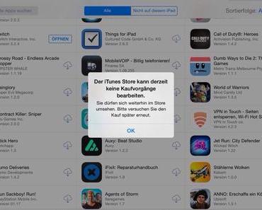 Serverprobleme im App und iTunes Store