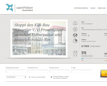 Petition gegen KIB-Vorhaben am Dresdner Neumarkt