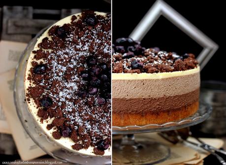 3 Sorten locker-luftiges Mousse au Chocolat in einer Torte - völliges dahinschmelzen garantiert!