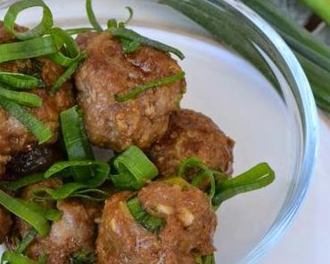 Savoury Wednesday {Meatball March}: Teriyaki Meatballs mit Sesam und Frühlingszwiebeln