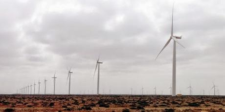 Marokko: Windpark und parken im Wind