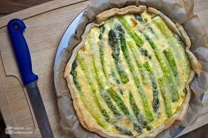 Tarte mit grünem Spargel
