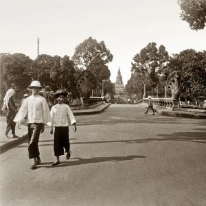 Naga Brücke in Phnom Penh während der französischen Kolonialzeit.