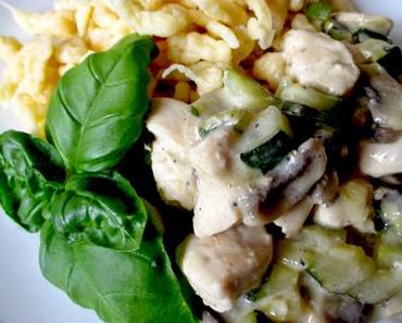Sonntagsessen für die Großeltern: Hähnchen-Geschnetzeltes mit Spätzle