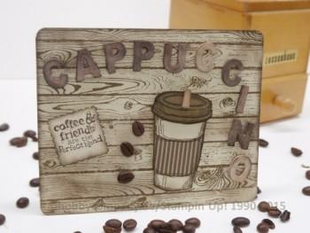 Cappuccino Schild mit Produkten von Stampin Up
