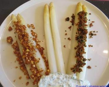 Spargel-Trilogie mit Kräuter-Creme