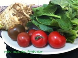 Spinat, Algen, Tomaten, Sellerie