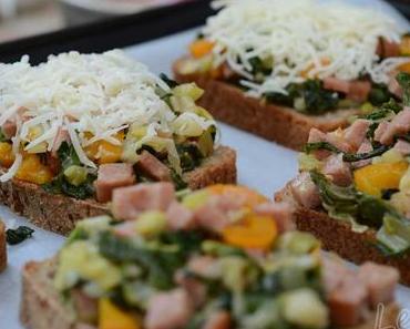 Mangold-Lauch-Braunschweiger-Gröstl auf Roggentoast