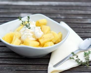 Ananas mit Ricotta und Thymianhonig  / Pineapple with Ricotta and Thyme Honey