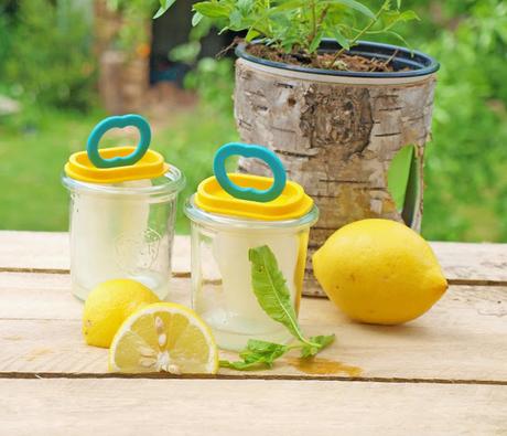 Wassereis mit Zitrone und Zitronenverbene