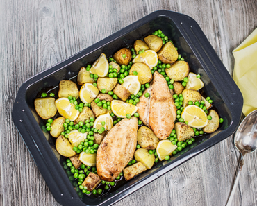 Marinierte Hühnerfilets mit Erbsen & Kartoffeln